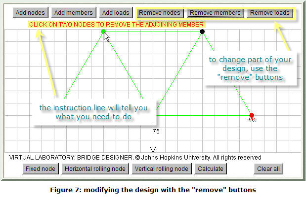 Figure 7: modifying the design with the 'Remove' buttons
