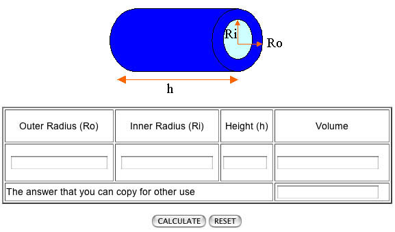 The Cylinder Volume Calculator