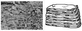 Illustration of platy soil structure.