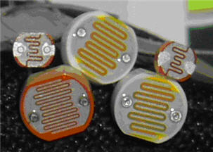 A selection of cadmium sulfide (CdS) photocells.