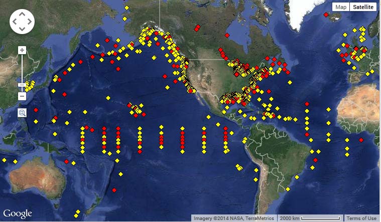 National Data Buoy Center world map.