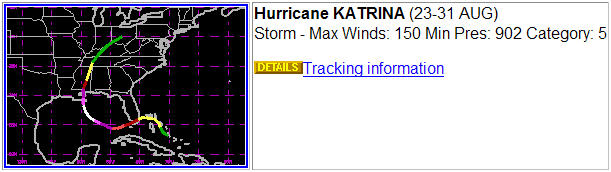 Individual storm details: Hurricane Katrina