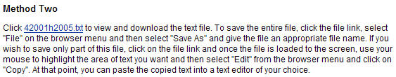 Instructions for downloading data buoy file.