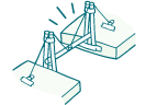 Illustration of completed suspension bridge.