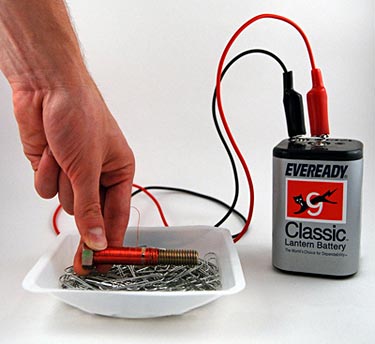 Electromagnet science fair project idea: electromagnet picking up objects
Electronics Science science project