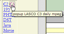 SOHO LASCO CME Catalog data table screenshot