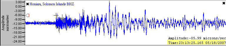 example seismogram from the Global Earthquake Explorer program