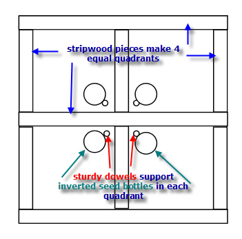 top view of bird feeding platform