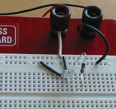 Electricity Electronics Science Project zoomed-in view of light-detection circuit