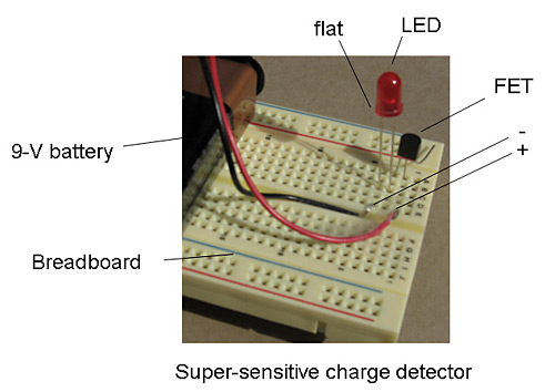 Electricity Science Project completed charge detector circuit.