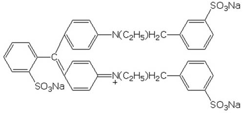 Chemical structure FD&C blue dye #1