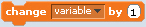 change variable by x Scratch block icon