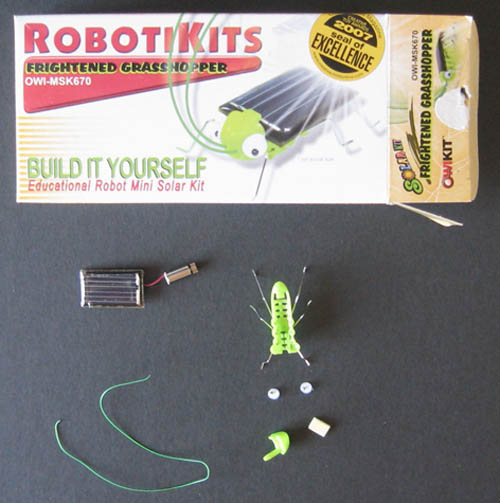 Parts for frightened grasshopper robot.