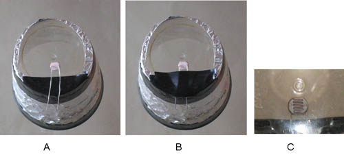 Plastic cup with photoresistor