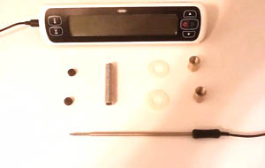 Parts needed to build the thermometer holder