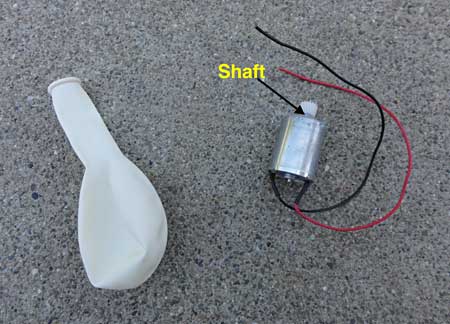 Balloon and motor.
 Robotics science project