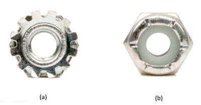 This image shows a front view of (a) a Keps nut and (b) a nylock nut.
Robotics science project