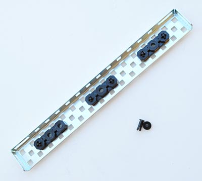An example of a metal rail with three attached bearing flats.
Robotics science project