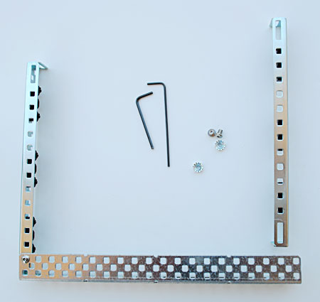 This photograph demonstrates how to put together the metal rails and angle pieces for the chassis.
Robotics science project