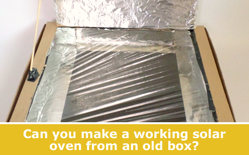 Now you're cooking solar oven from pizza box science activity / Hand 