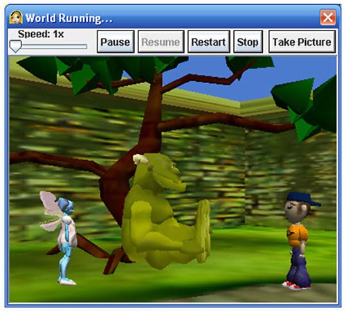 A screenshot of the program Storytelling Alice