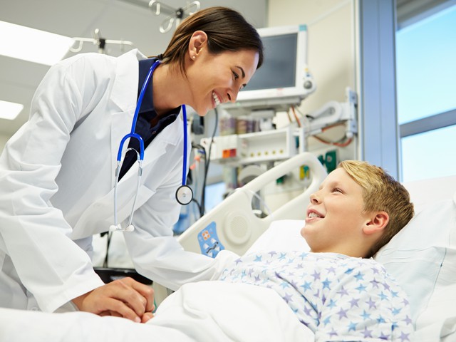 Boy in hospital