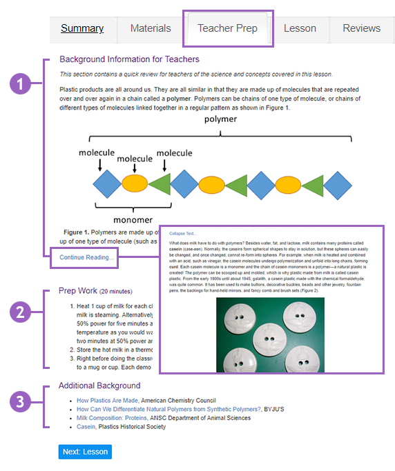 Cropped screenshot of a Science Buddies project teacher prep page