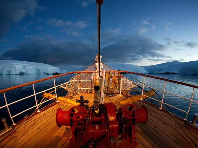 boat in Antarctica