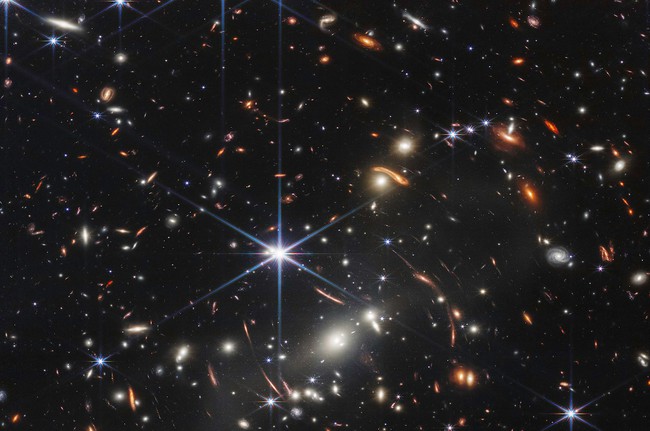 The James Webb Space Telescope's first deep field image, showing thousands of galaxies.