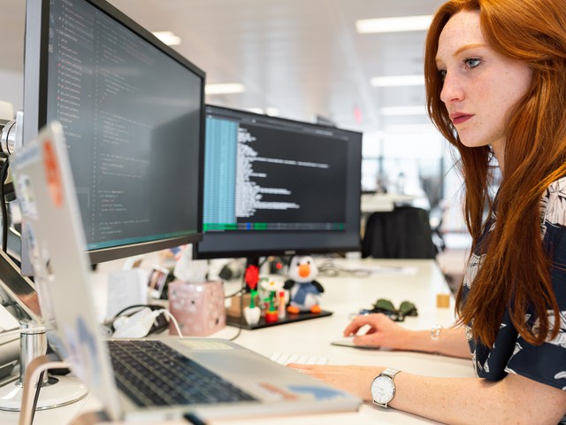 Woman working on computer