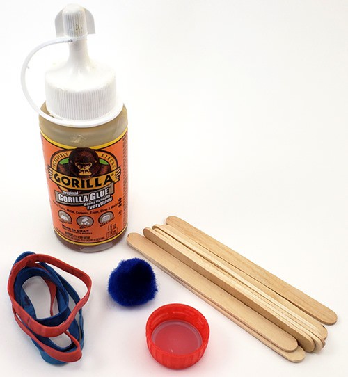 Materials to make popsicle stick catapult