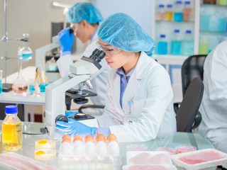 scientist testing food