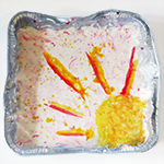 Example of a fresco project in an aluminum foil tray