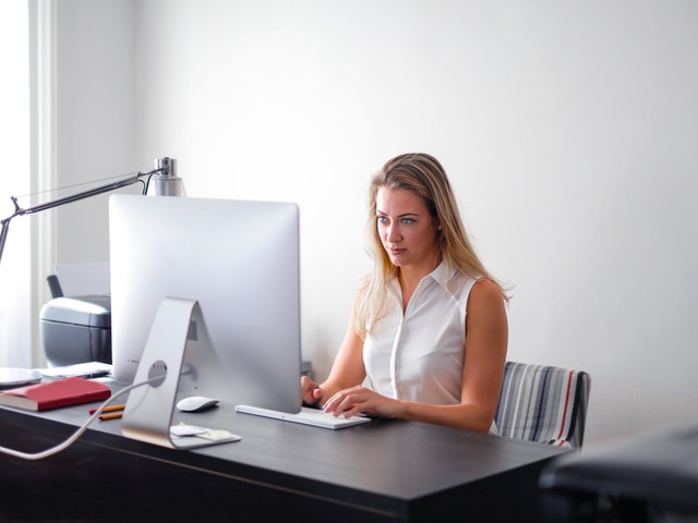 Woman typing