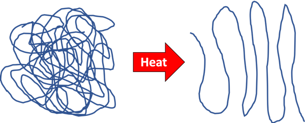 Heat treatment usually unfolds a proteins complex three-dimensional structure