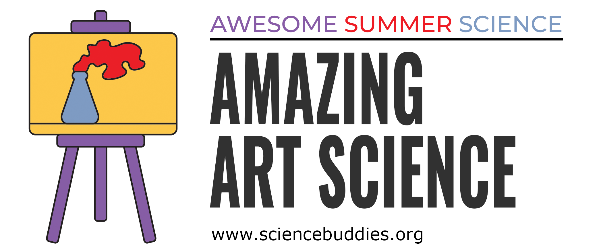 Easel illustration to represent Amazing Art Week 5 of Awesome Summer Science with Science Buddies