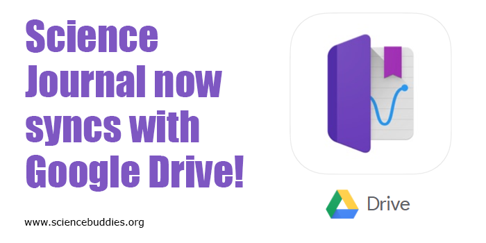 Logos for Google Drive and the Google Science Journal app