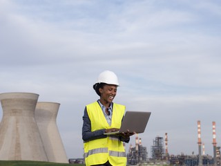 woman at nuclear plant