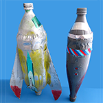 Sample rocket made from recycled bottle