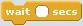 Screenshot of a wait x seconds block in the program Scratch