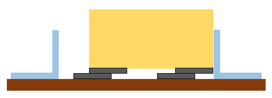 Drawing of a maglev train stuck to the surface of a track that is too wide