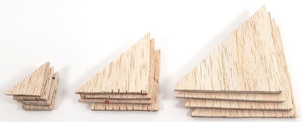  Balsa wood model rocket fins 