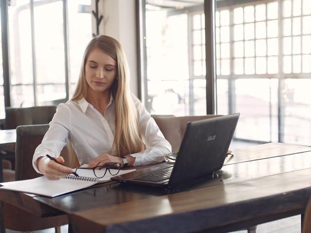 woman at desk