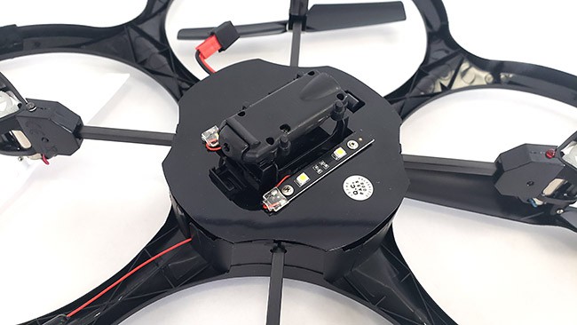  A camera mounted on the bottom of a drone 