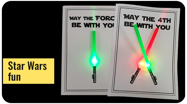 Star Wars Light Saber card paper circuit example