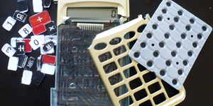 Calculators after crash testing during science and engineering project