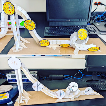 Examples of paper roller coasters from Robert's energy unit
