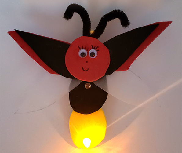 A homemade nightlight with a ladybug design