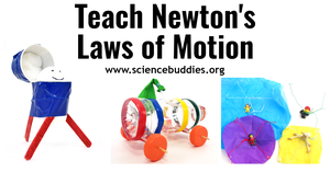 Balloon car, egg drop device, and parachute for experiments and lessons to teach about Newton's Laws of Motion