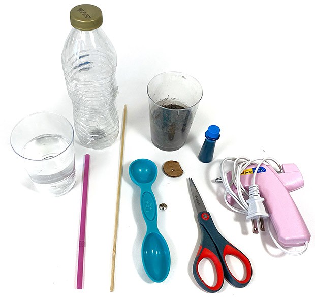 Materials needed for the Build a Bottle Centrifuge  activity.